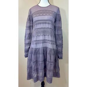 By Timo Gypsy Boho Prairiecore Ethereal Fairycore Lavender Babydoll Dress Small
